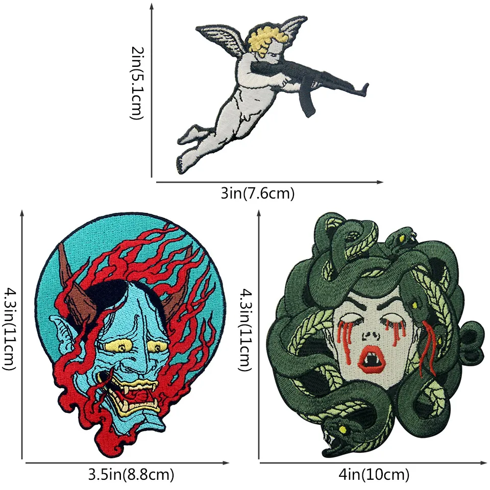 Embird вышитая нашивка для курток Samurai Hannya Oni экологически чистая ручная
