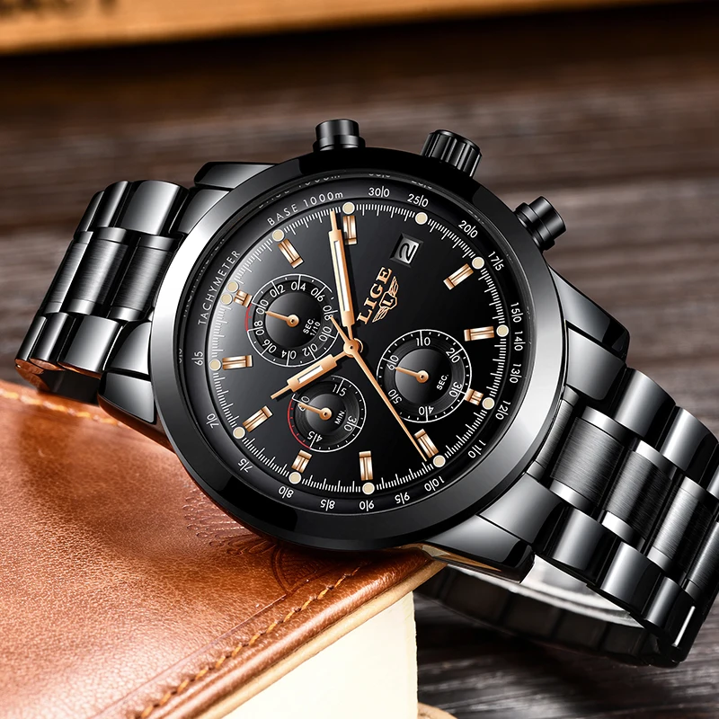 Relojes Hombre 2020 LIGE Бизнес Кварцевые часы мужские из нержавеющей стали
