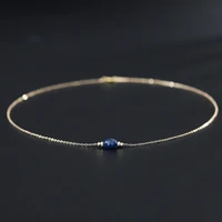 daimi 14k gold injection sapphire pendant gemstone choi ranran handmade necklace female clavicle chain