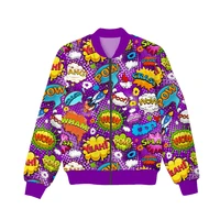 new fashion wow pop art graphic spring autumn winter hip hop casual brand 3d print thin jacket polyester