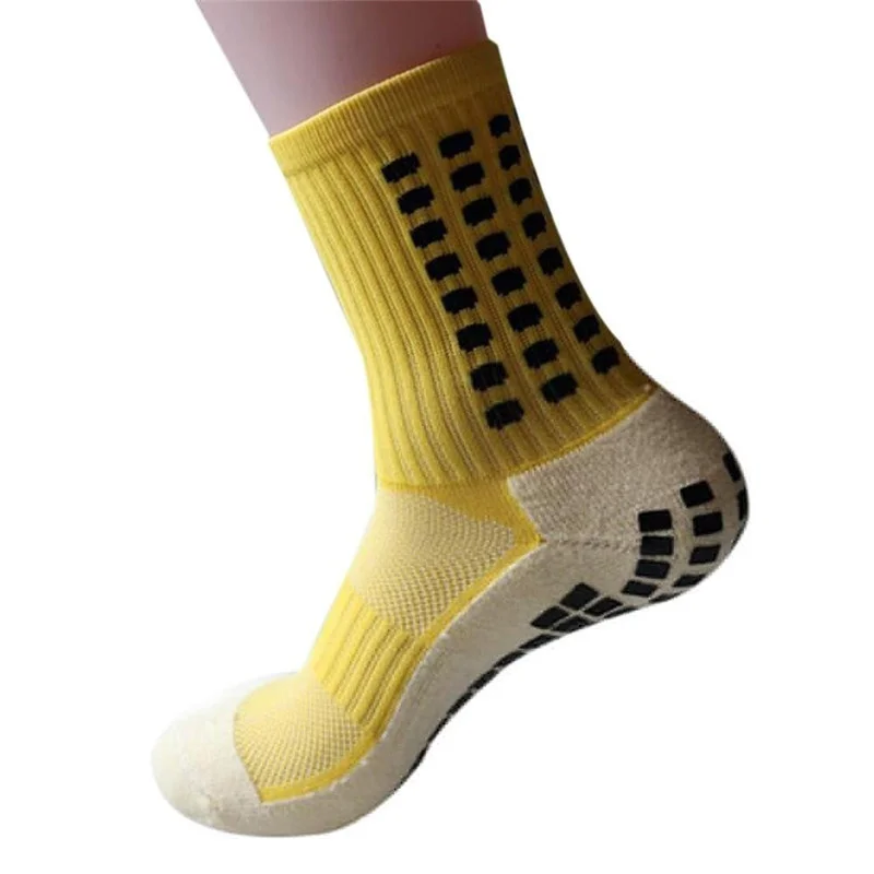 Спортивные противоскользящие носки мужские хлопковые для футбола Calcetines (того же