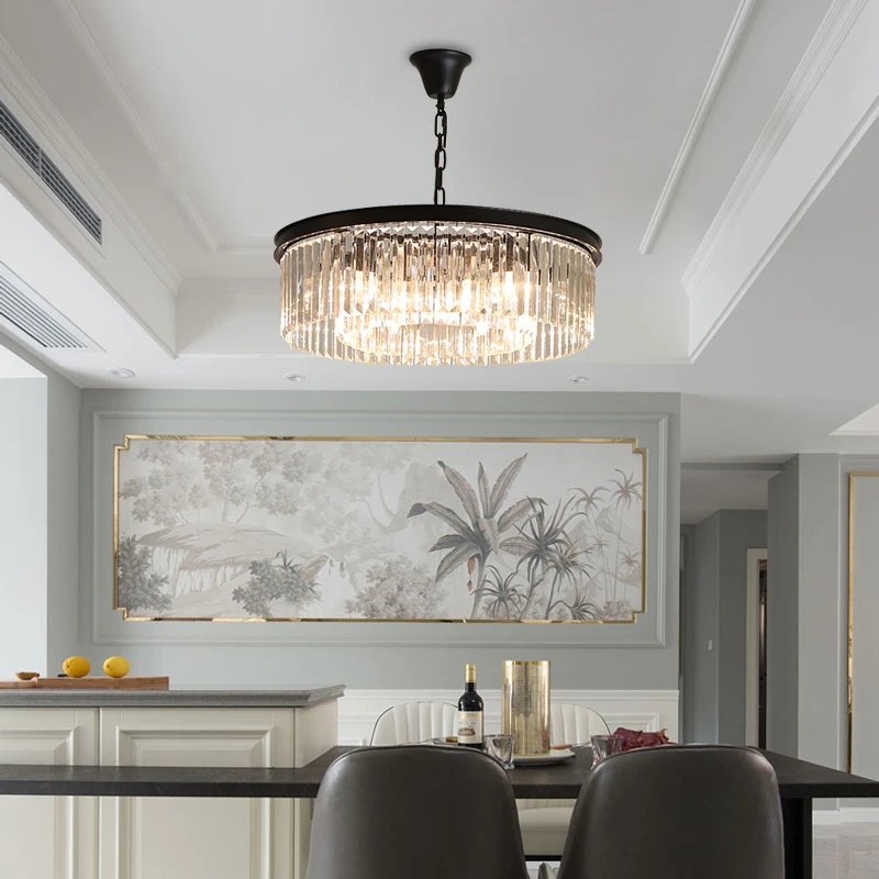 Скидка Винтажные подвесные светильники в стиле лофт, индастриал, черная Подвесная лампа, освещение для лестницы, столовой, K9, светильник с хрусталь... Скидка Винтажные подвесные светильники в стиле лофт, индастриал, черная Подвесная лампа, освещение для лестницы, столовой, K9, светильник с хрусталь...