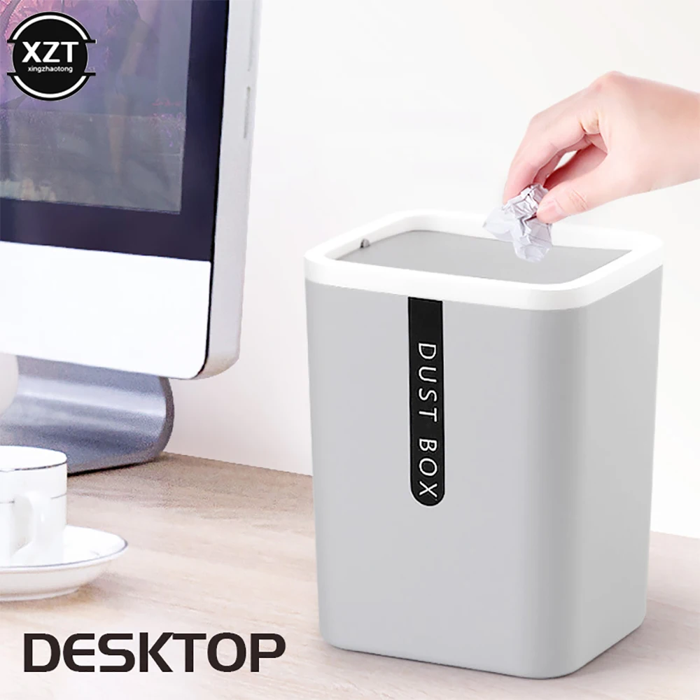 Creative Mini Small Waste Bin Desktop Garbage Basket Home Table Plastic Office Supplies Trash Can Dustbin Sundries Barrel Box