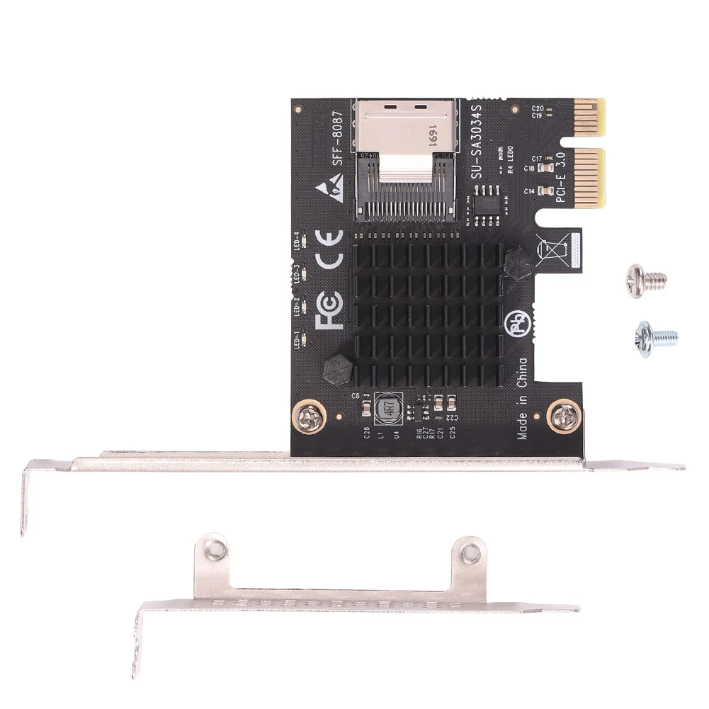 

Компьютерная плата PCI-E 1x для Mini SAS SFF-8087 Riser, PCI Express X1, портов, адаптер 6 Гбит/с, карта расширения