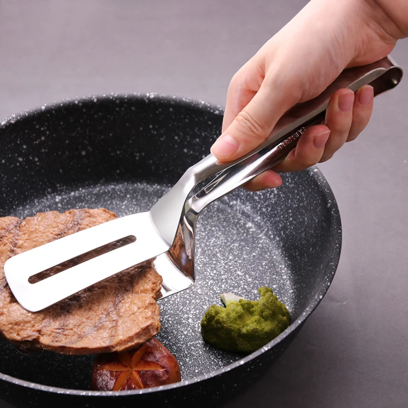 

Kitchen BBQ Bread Utensil Set Fried Fish Shovel Clamp Barbecue Tong Fried Steak Shovel Meat Clamp Meat Clamp Stainless Steel