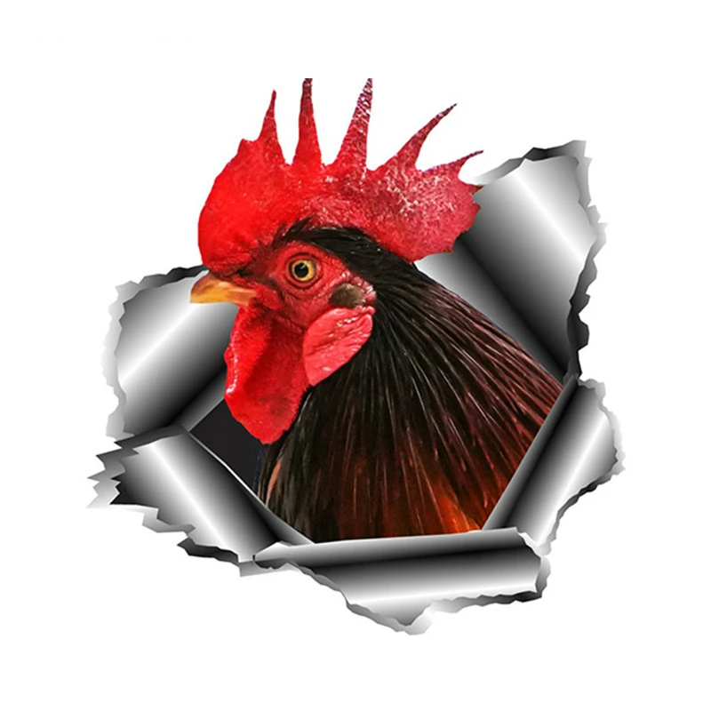 

3D Rooster Car Sticker Windshield Bumper Motorcycle Helmet Automobiles High Quality KK Vinyl Cover Scratches Waterproof PVC