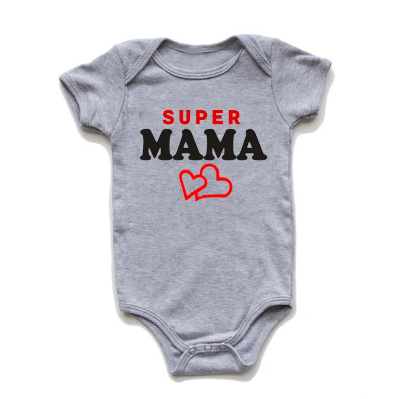 Комбинезоны для новорожденных хлопковые комбинезоны с принтом Super Papa Mama
