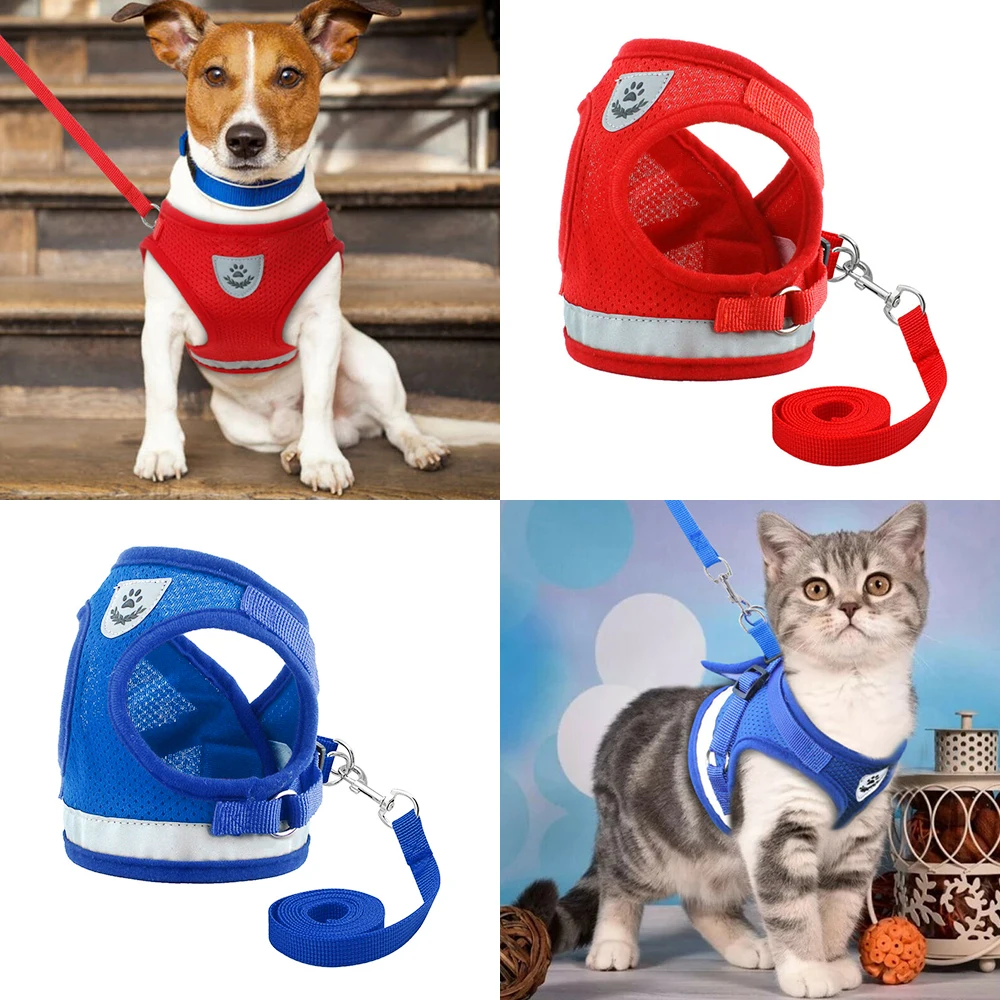 Pet Dog for Chihuahua Pug Small Medium Cats Dogs Outdoor Puppy Mesh Vest Reflective Walking Lead LeashA | Дом и сад