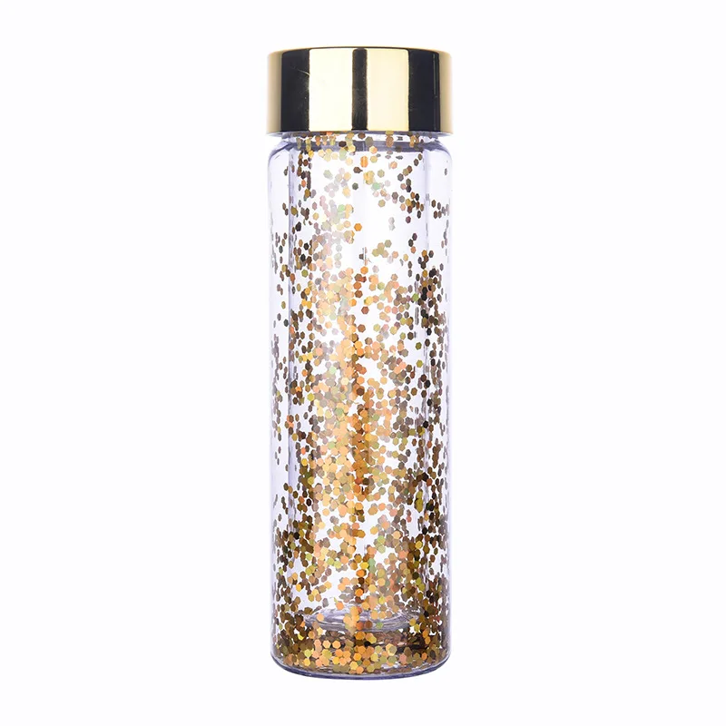 600 мл модные блестящие портативные спортивные бутылки для воды герметичные
