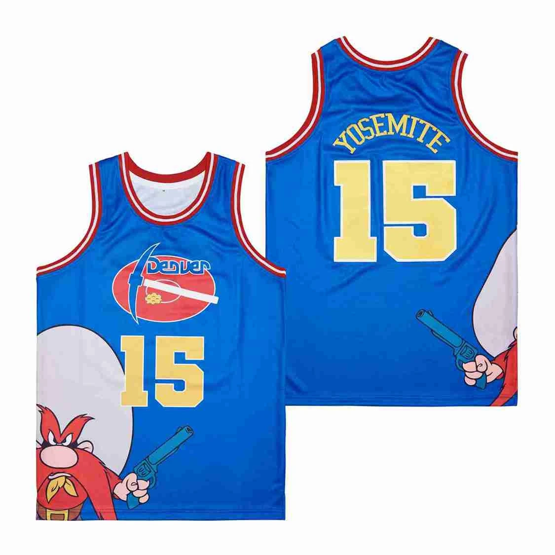 

BG basketball jerseys SAM DENVER 15 YOSEMITE jersey Embroidery sewing Outdoor sportswear Hip-hop culture Blue 2021 new