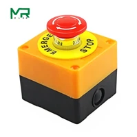 1pcs plastic shell red sign push button switch dpst mushroom emergency stop button switchac 660v 10a nonc lay37 11zs