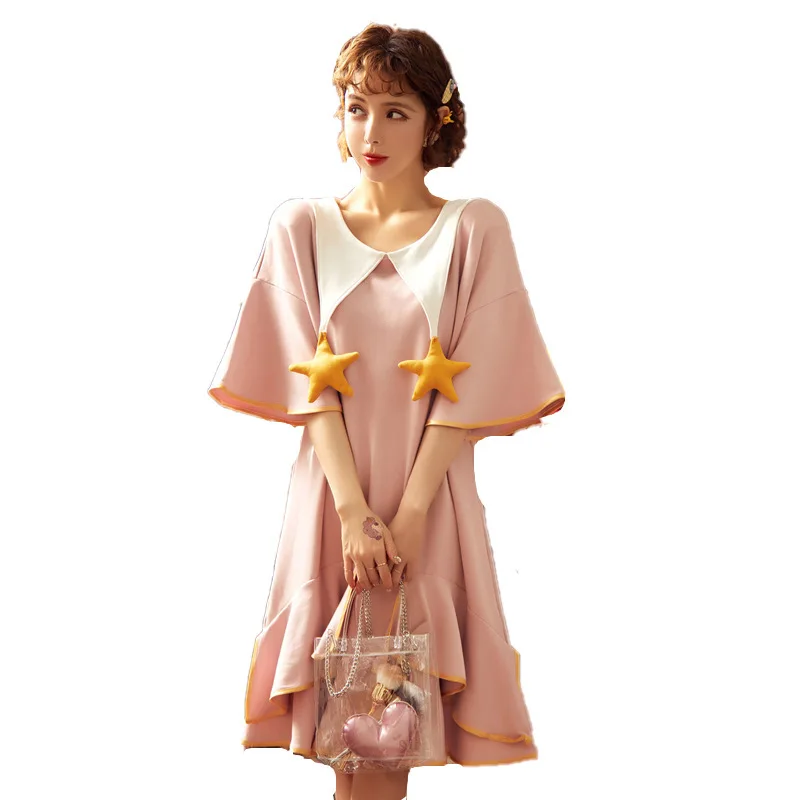 Ночная рубашка свободного покроя и размера плюс темно синий костюм с рукавами