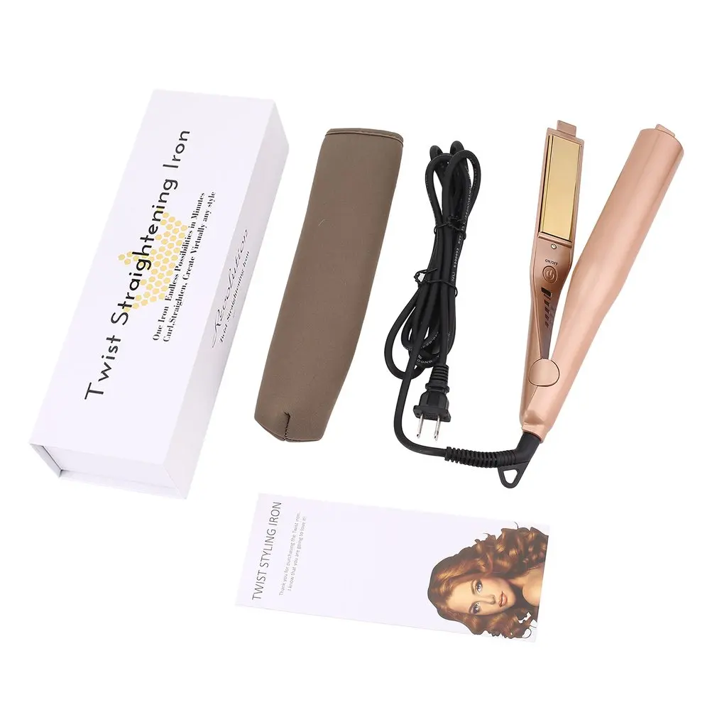 

Professional 2 in 1 Twist Hair Curling & Straightening Iron Hair Straightener Hair Curler Wet & Dry Flat Iron Hair Styler