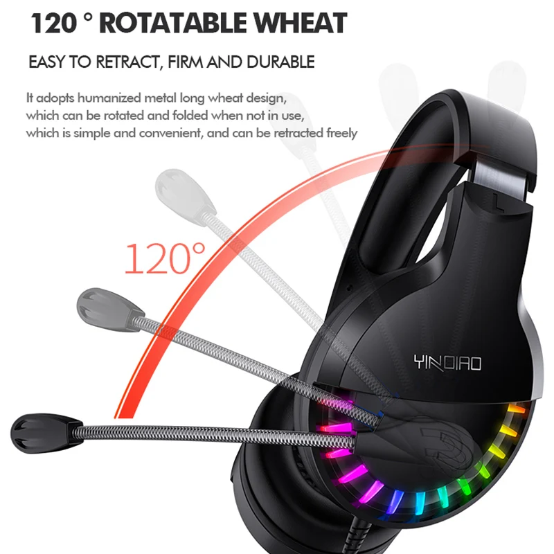 Игровая гарнитура Gamer 7 1 Surround Sound USB 3 5 мм Проводные RGB светильник Игровые наушники