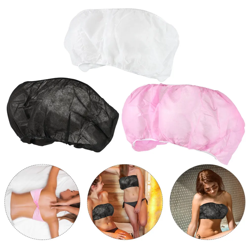 

30 Pcs 1 Set Breathable Sauna Underwear Disposable Non-woven Fabric Bras