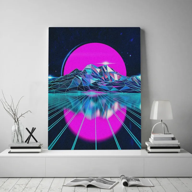 

Synth Vaprwave Retrowave Synthwave Poster Canvas Painting Wall Art Decor Living Room Bedroom Study Home Decoration Prints