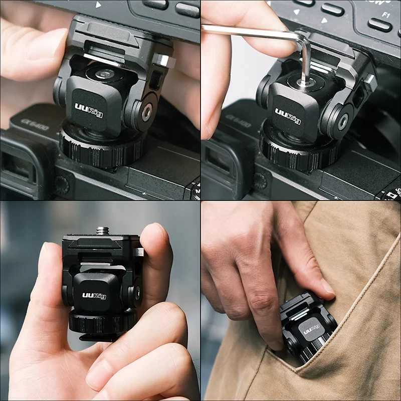 

UURig R067 Monitor Multi angle Ballhead Bracket Quick Releae Gimbal with 1/4" Screw Camera Accessories For Sony Nikon DSLR