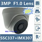 MStar SSC337 + Sony IMX307 F1.0 объектив Встроенный микрофон IP цилиндрическая камера 3MP 2304*1296 25FPS H.265 все цвета Onvif Низкое освещение