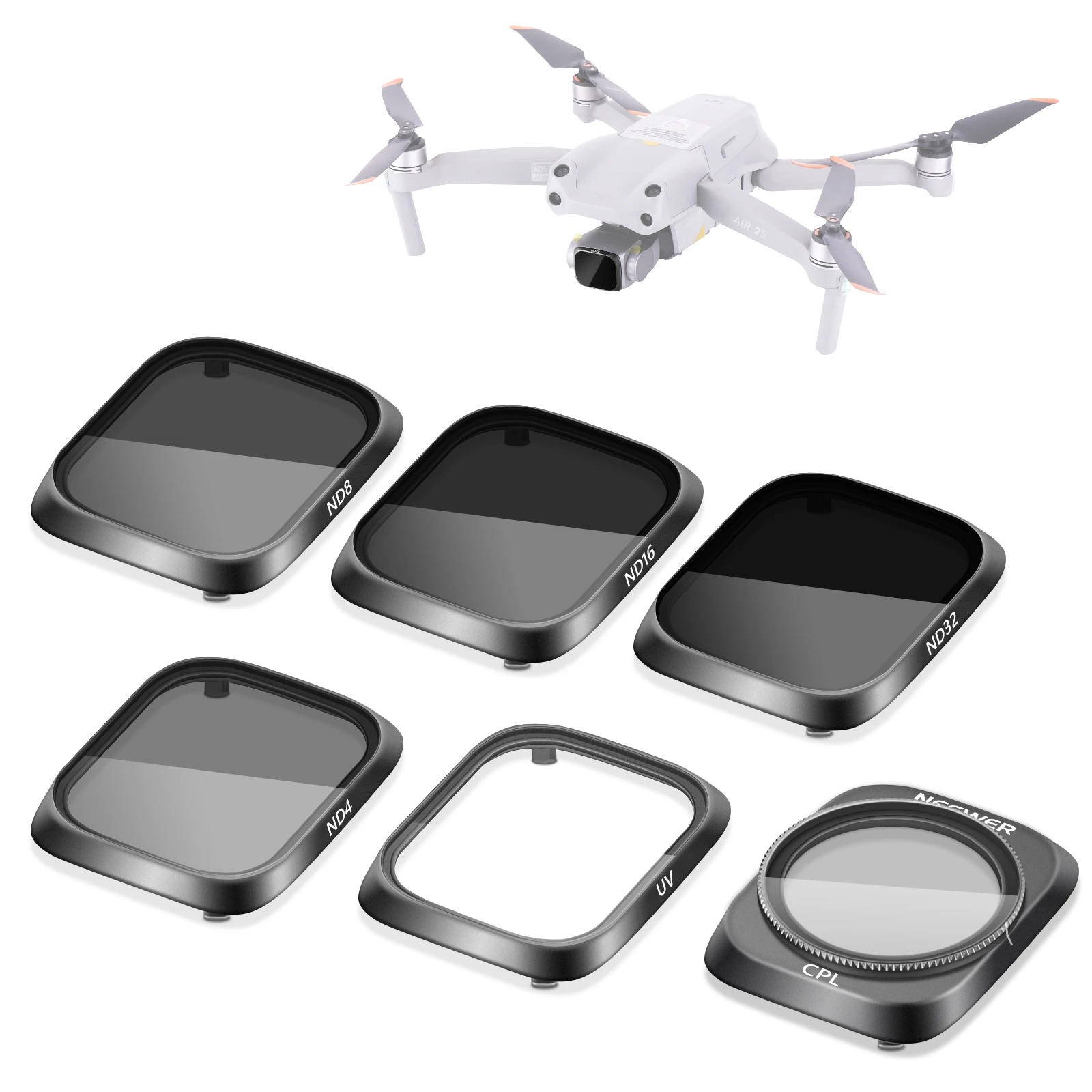 Набор фильтров Neewer 6 упаковок совместим с фильтрами DJI MARVIC AIR 2S (CPL UV ND4 ND8 ND16 и ND32) |