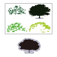 azsg tree leaves background cutting dies clear stamps for diy scrapbookingcard making decorative silicone stamp crafts