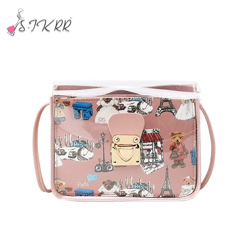 Женские Прозрачные сумки S.IKRR прозрачная сумка мессенджер из ПВХ с мультяшным