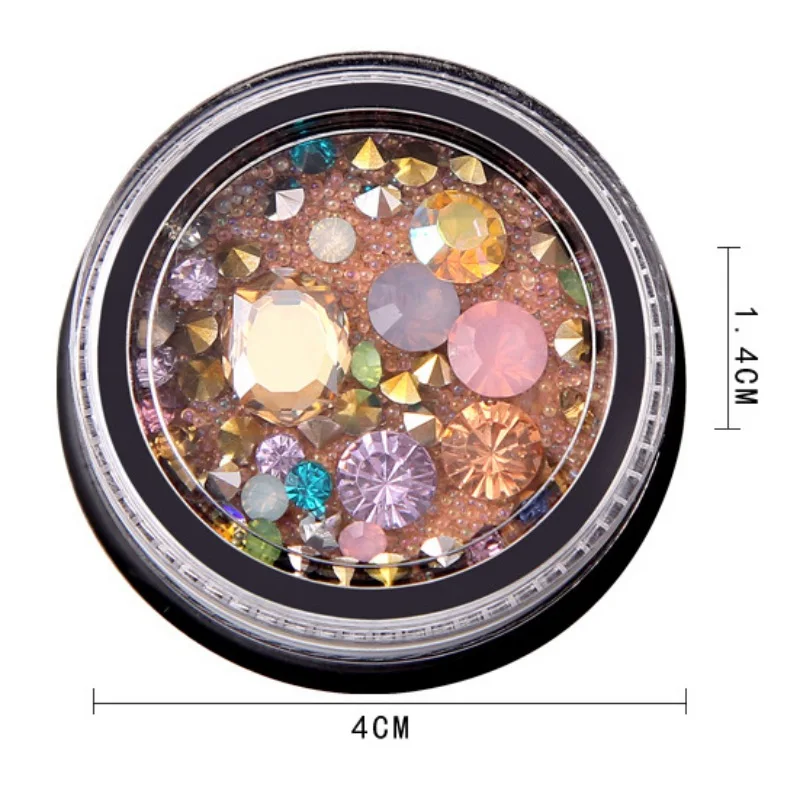 Набор инструментов для дизайна ногтей прозрачные Пришивные АВ Стразы точечные