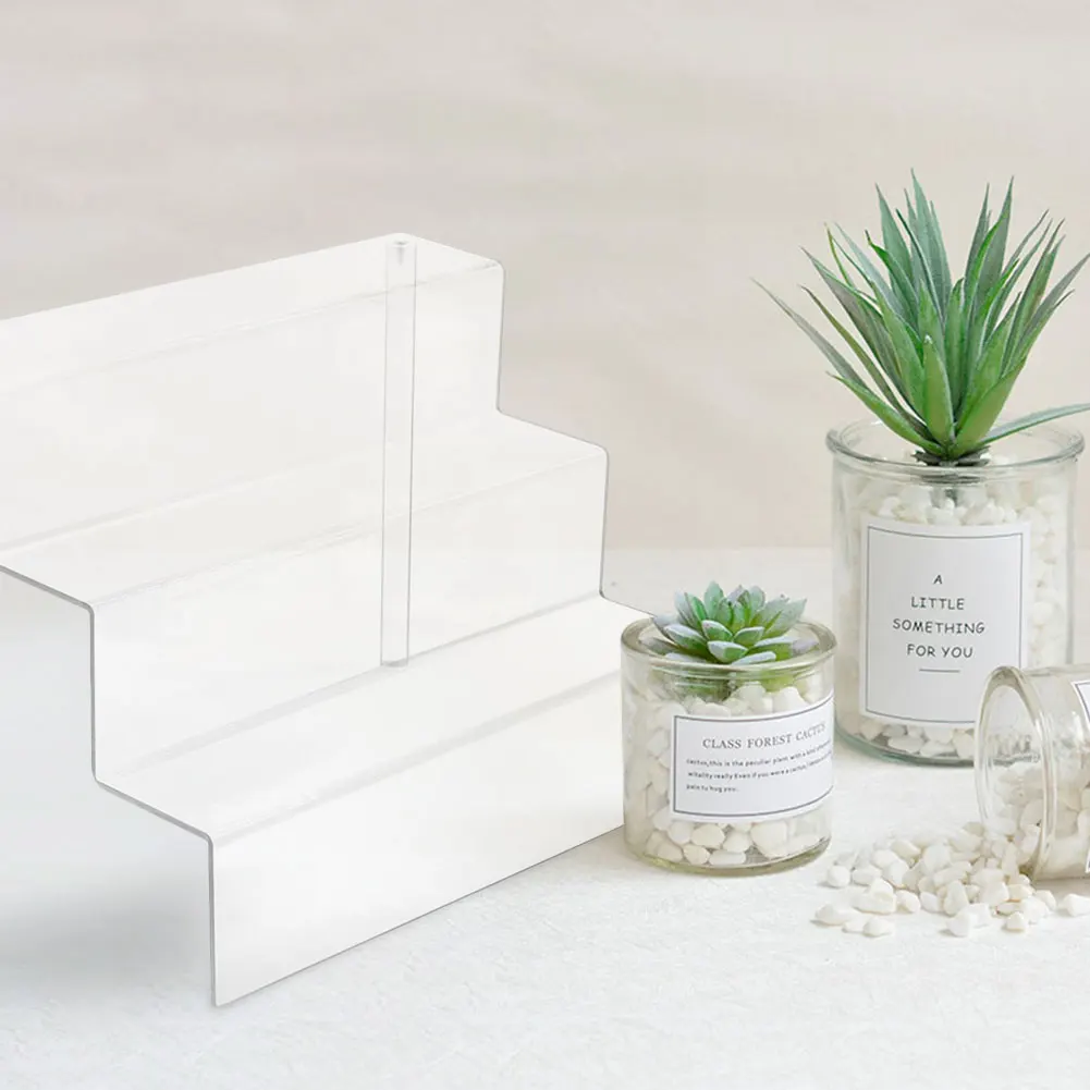 

Acrylic Riser Stand Shelf Display 3 Steps Acrylic Display for Decoration and Organizer-Small 3-Tier 40P