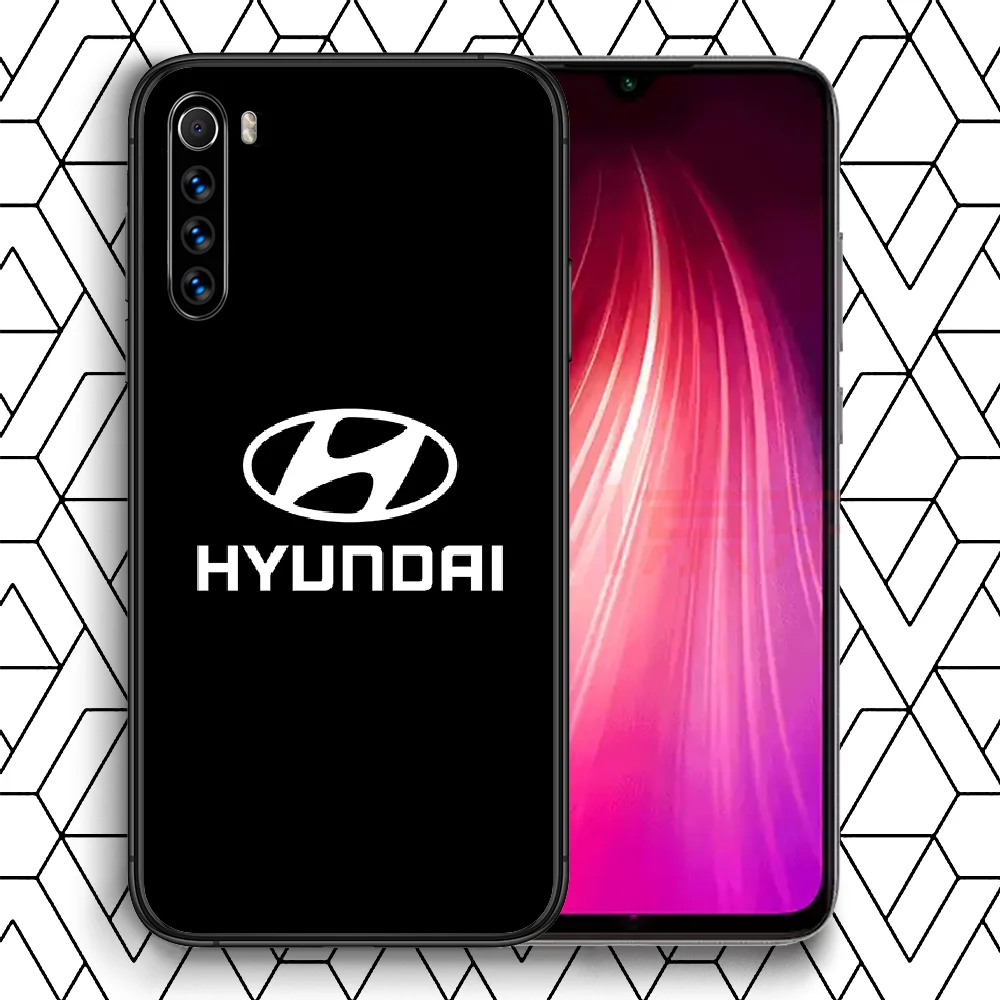 

Hyundai Phone Case For Xiaomi Redmi Note 7 8 8T 9 9S 4X 7 7A 9A K30 Pro Ultra black Bumper Fashion Cover Painting Shell Trend