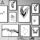 Постер на холсте с изображением черно-белых одуванчиков и цветов