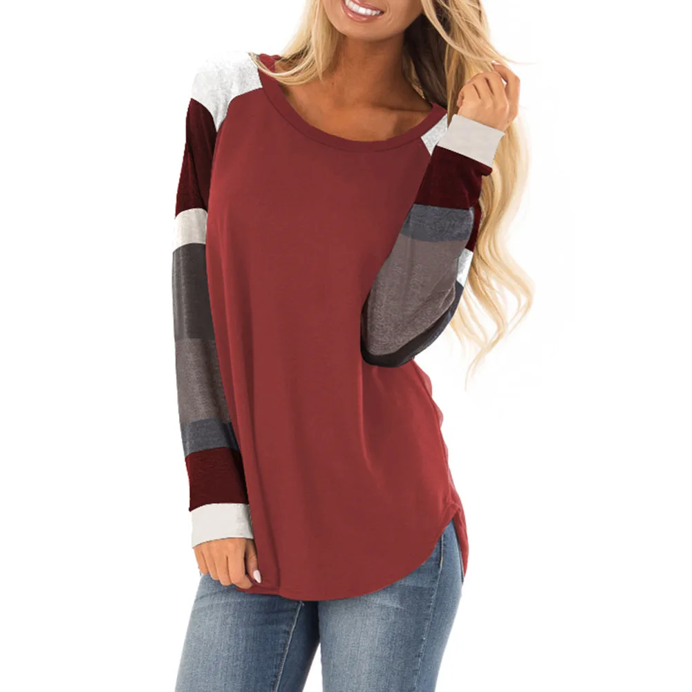 2019 новая осенняя и зимняя женская модная футболка с длинными рукавами удобные