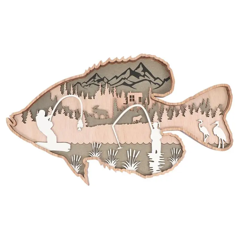 

Портативная легкая практичная деревянная модель рыбы, модель, Декор для дома, сада, украшение для дома, 1 шт.