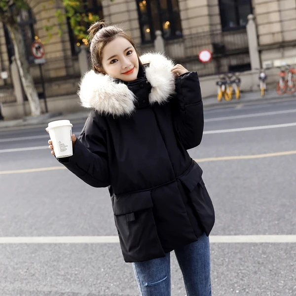 Женское зимнее хлопковое пальто 2019 Новое корейское свободное большое пуховое с