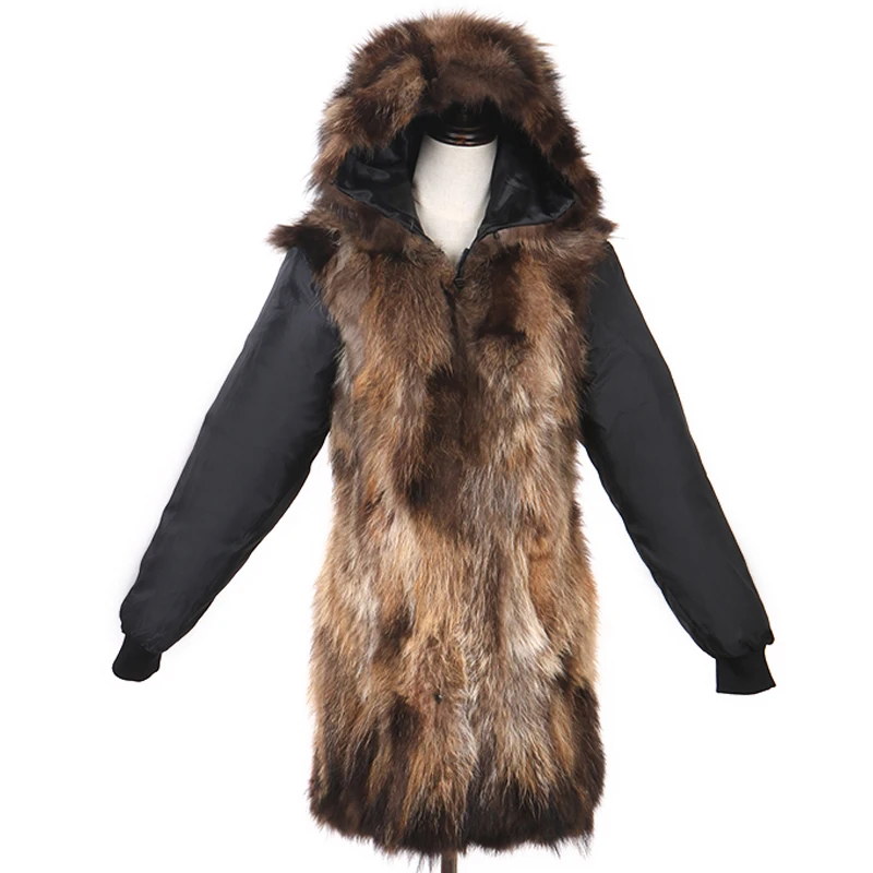 

7XL Men Parka Real Fur Coat Winter Jackets Waterproof Real Raccoon Fur Hooded Coat Natural Raccoon Fur Liner Jackets Man