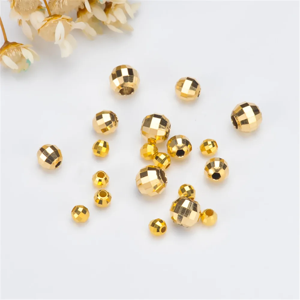

DIY accessories Au750 G18K gold laser round separator allergy fastener natural pearl separator