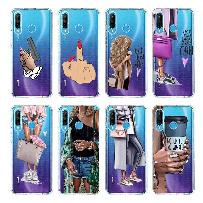 Уютный кофейный Модный чехол для девушек Huawei Honor Mate 10 20 Nova P20 P30 P40 P Smart мягкий