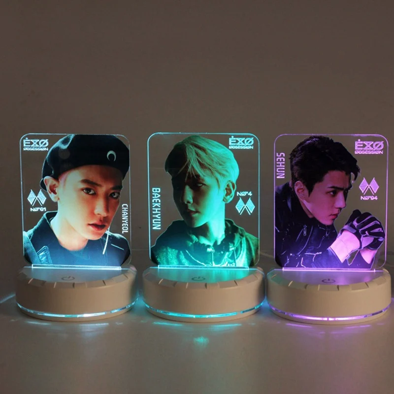 

For Kpop BAEKHYUN CHANYEOL SEHUN OBSESSION Table Lamp Light Stick LED Night Light Bedside Lamp Lightstick Luminou