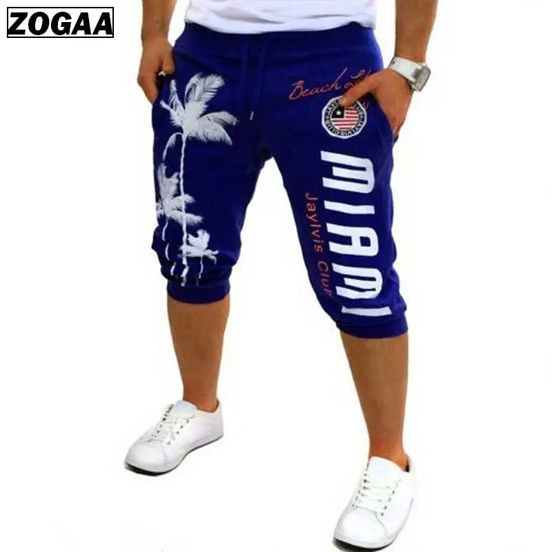 Мужские спортивные шорты ZOGAA эластичные со средней талией и принтом в стиле хип