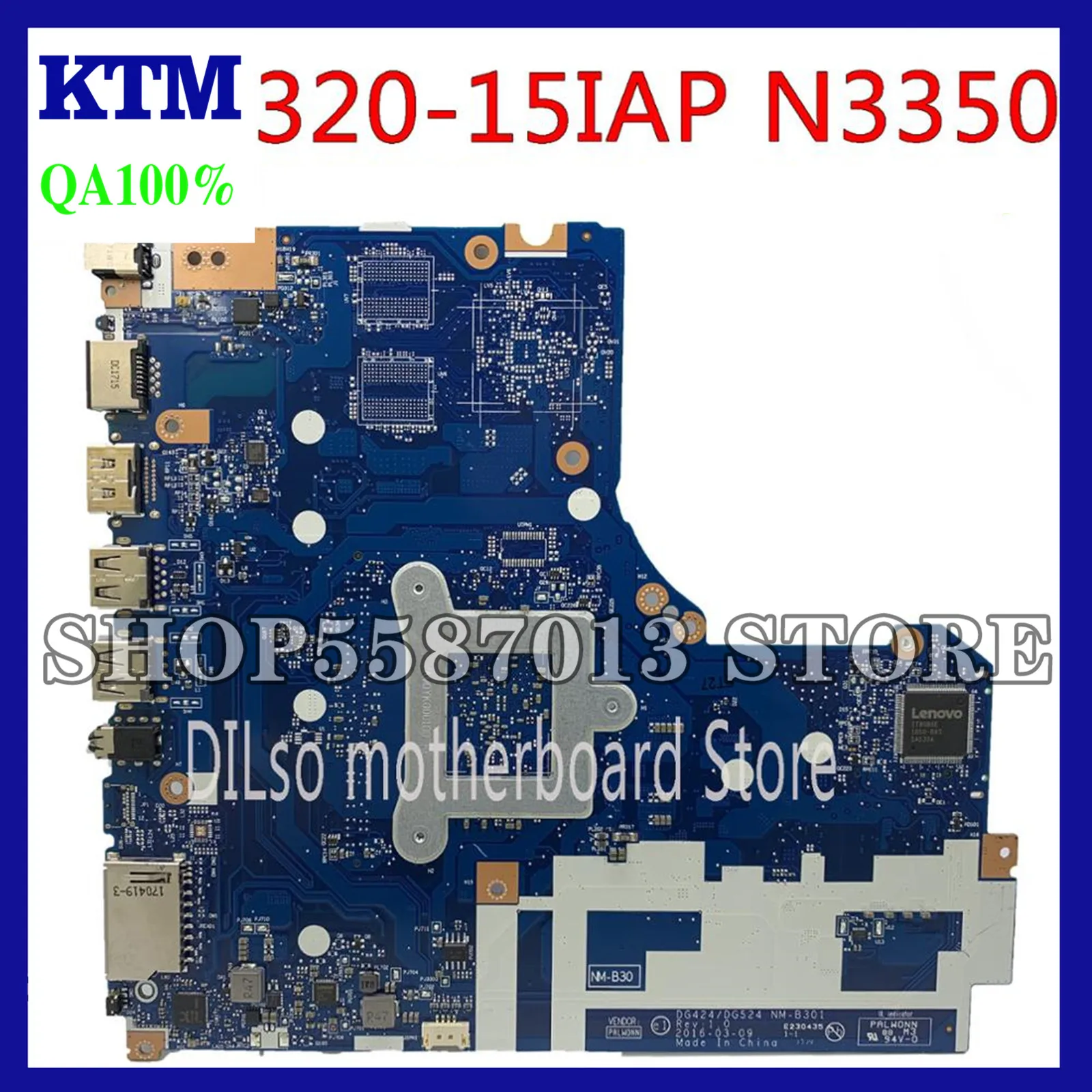 

KEFU NM-B301 For Lenovo Ideapad 320-15IAP Laptop Motherboard DDR3L 5B20P20644 N3350 CPU 100% Tested original work