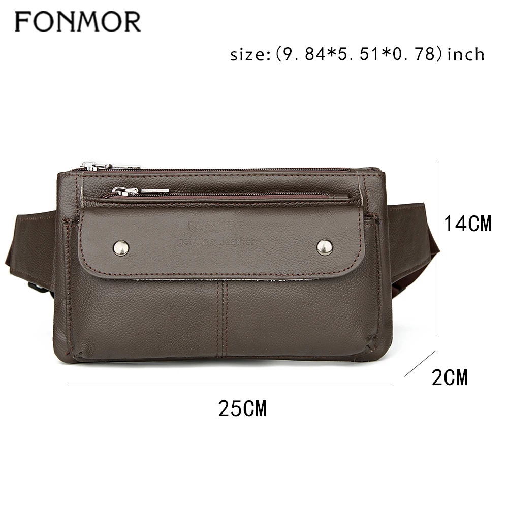 Поясная Сумка FONMOR мужская из натуральной кожи многофункциональная дизайнерская