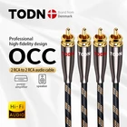 Кабель TODN 1 пара RCA 99.999% OCC стерео RCA кабель высокопроизводительный Премиум Hi-Fi аудио 2RCA к 2RCA микшер интерсоединительный кабель T
