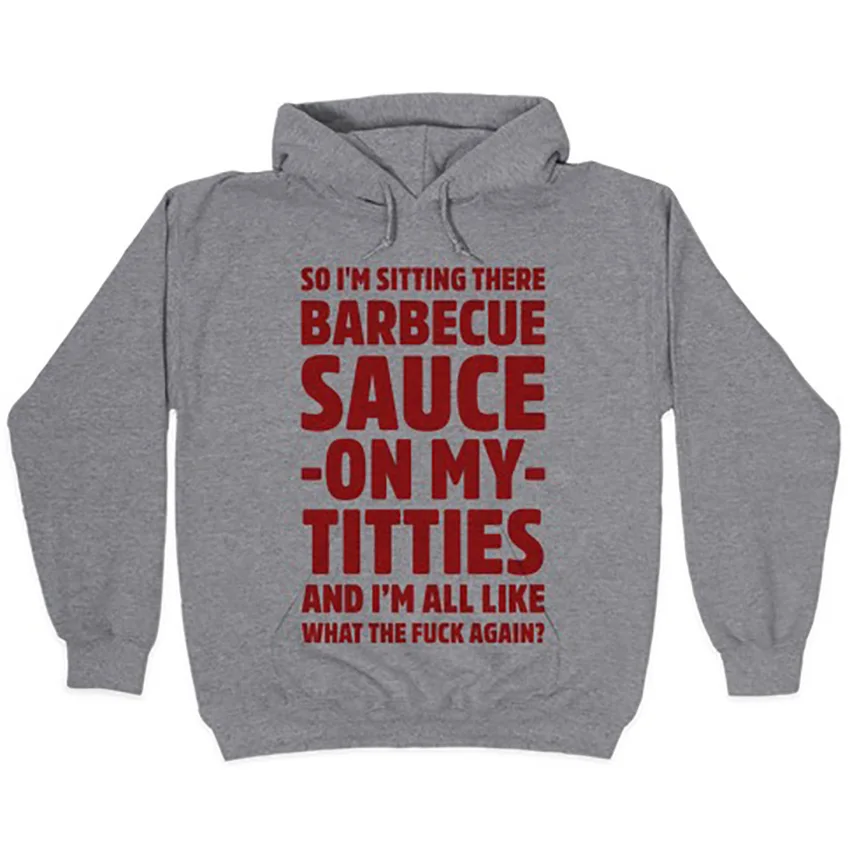 So I'm Sitting There Barbecue Sauce On My Titties T Shirt Quotes Humor Jokes Funny Sassy Shows Netflix Orange Vine | Мужская одежда