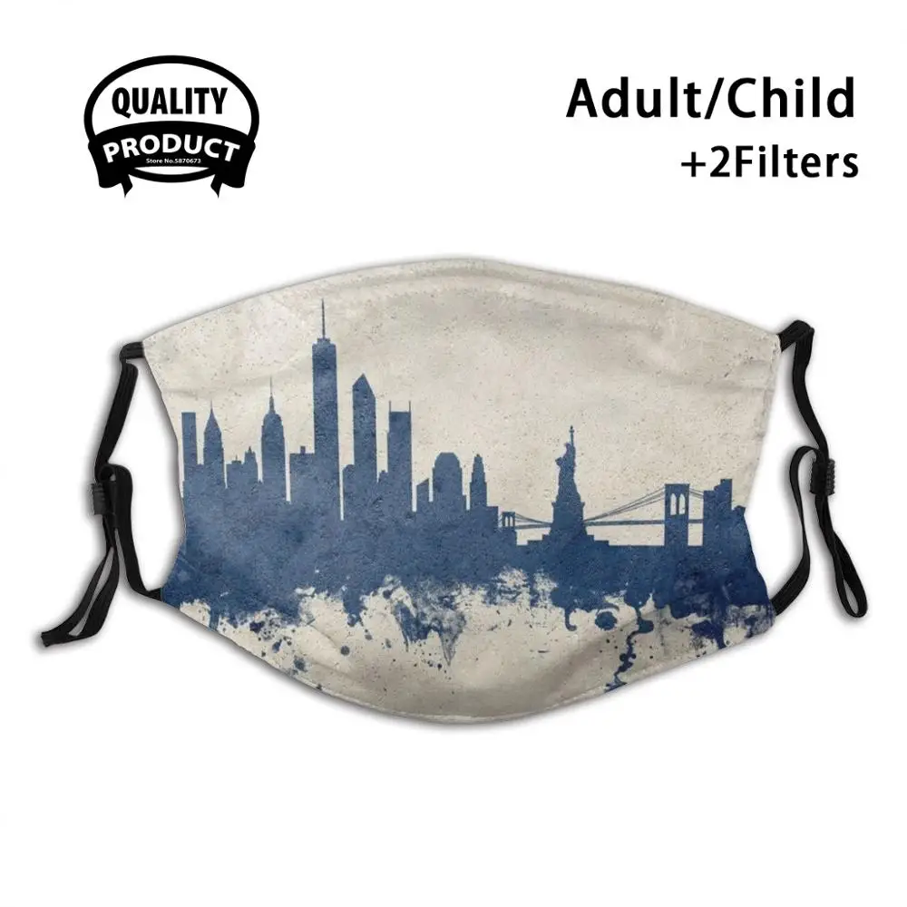 

New York Skyline Fashion Mouth Masks Filter Adult Kids Face Mask New York New York Skyline Skyline Cityscape New York New York