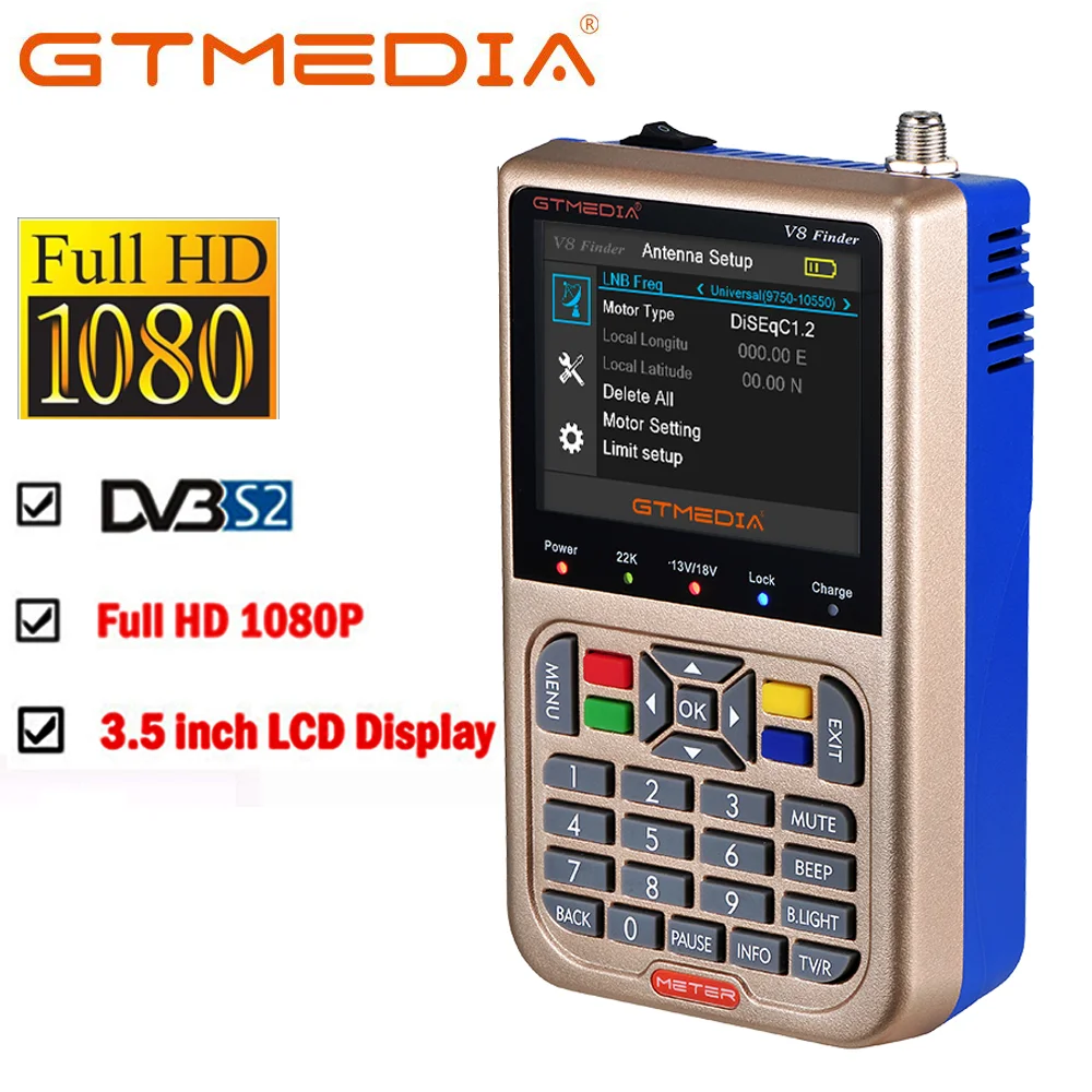 Спутниковый искатель GTMedia/Freesat V8 Finder Meter HD DVB-S2 цифровой Satfinder высокой четкости Sat Finder MPEG-4 DVB S2 Full 1080P