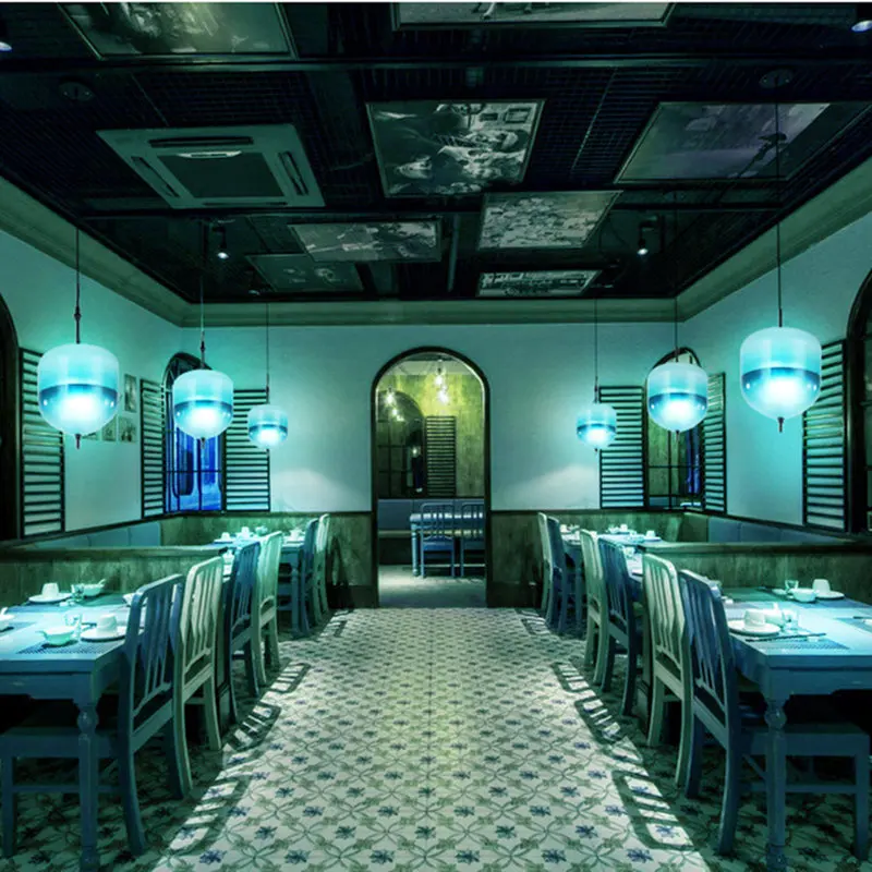 

Blue Chromatography Italian Design Glass Chandelier Lake of Venice Blue Gradient Simple Peaceful Pure Chandelier lighting