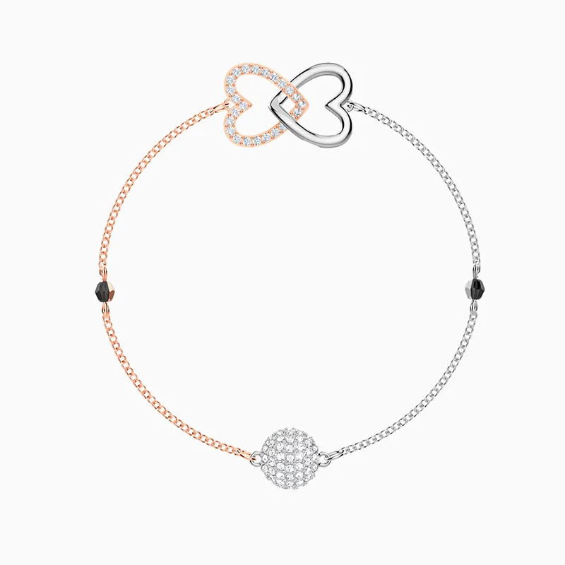 

Fashion SWA New REMIX COLLECTION FOREVER STRAND Girl Bracelet With Heart-Shaped Crystal Romantic Female Accessories Gift