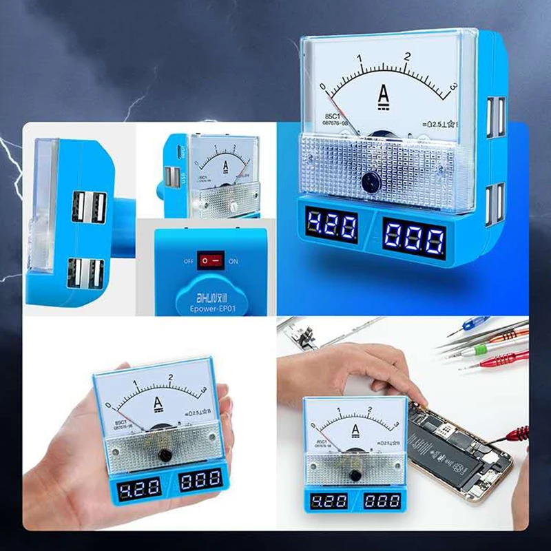 Фото Интеллектуальный измеритель мощности JC Epower EP01, 3 А, 15 В постоянного тока, защита от короткого замыкания, для ремонта материнской платы мобиль... №4