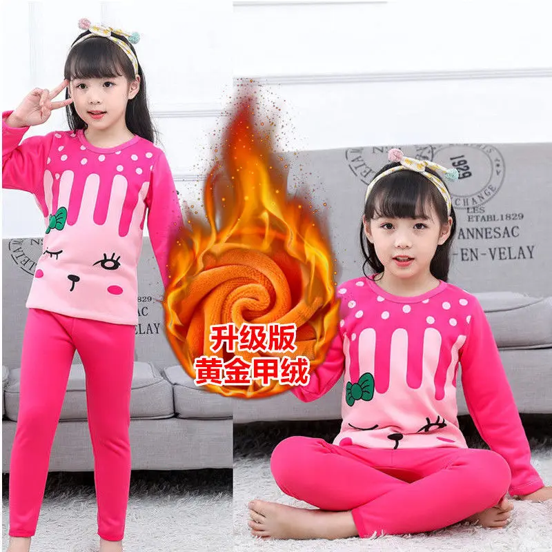 Девочки Термальность комплект нижнего белья детской одежды из бархата для