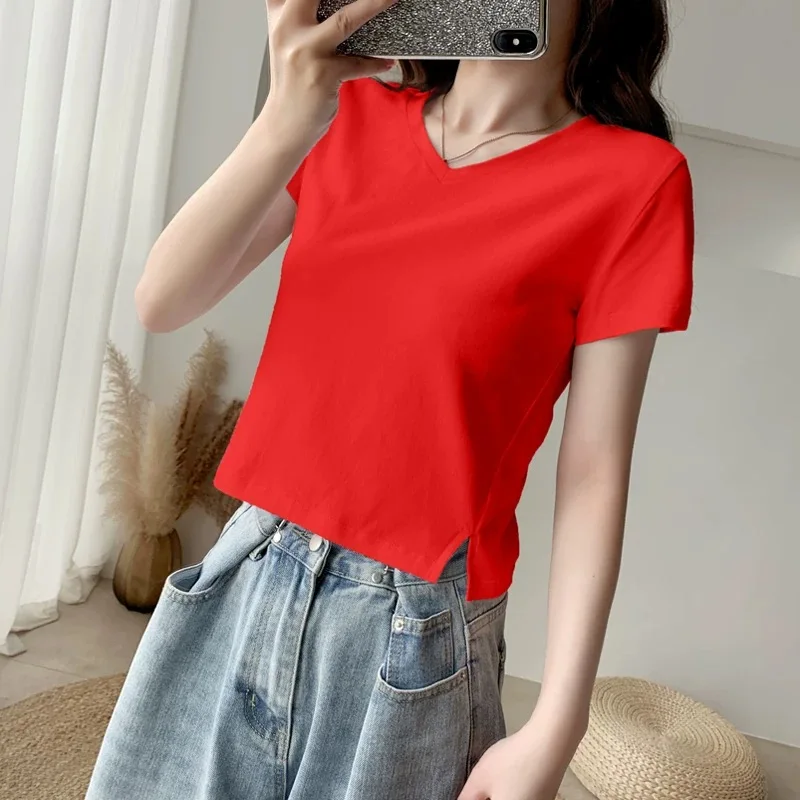 

Fashion Women Tops white T-shirts Female 2019 Summer