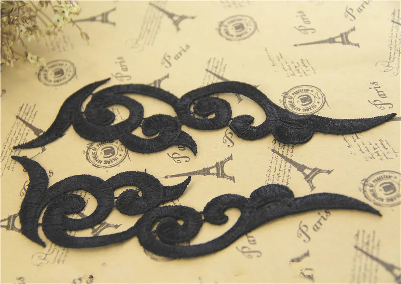 4Pcs (2Pair) 11Color Water Soluble Embroidered Lace Patch Applique Flowers Collar Clothes Wedding Dress Accessories - купить по