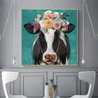 Акварель Highland плакаты с изображением коровы Настенная картина для гостиной картина маслом для домашнего декора Печать на холсте Декоративные животные картины